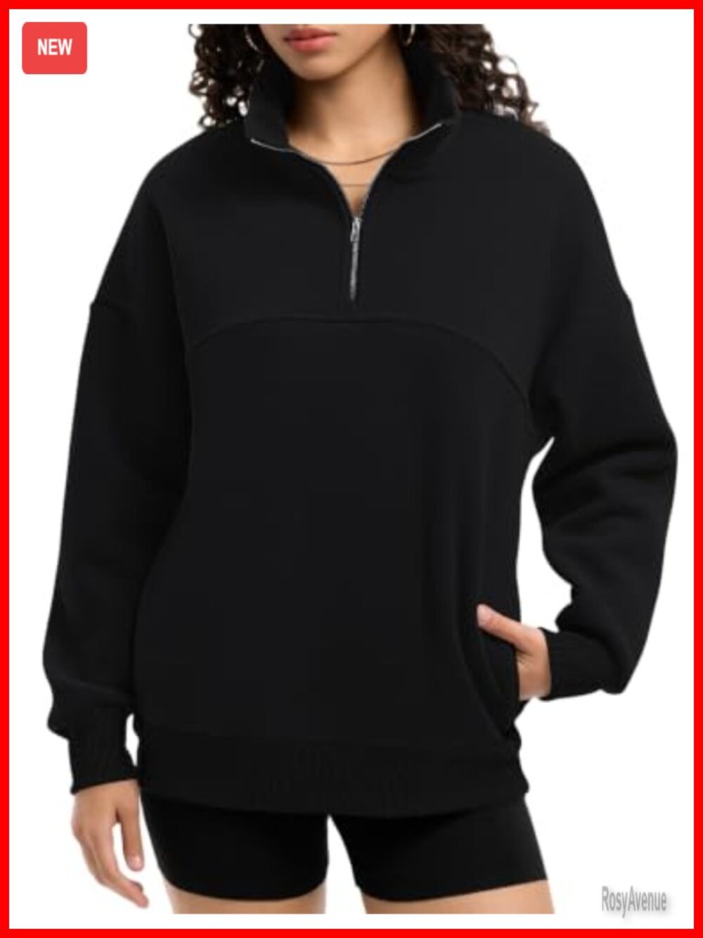 Oversized Quarter Zip Fleece Pullover Sweatshirt
